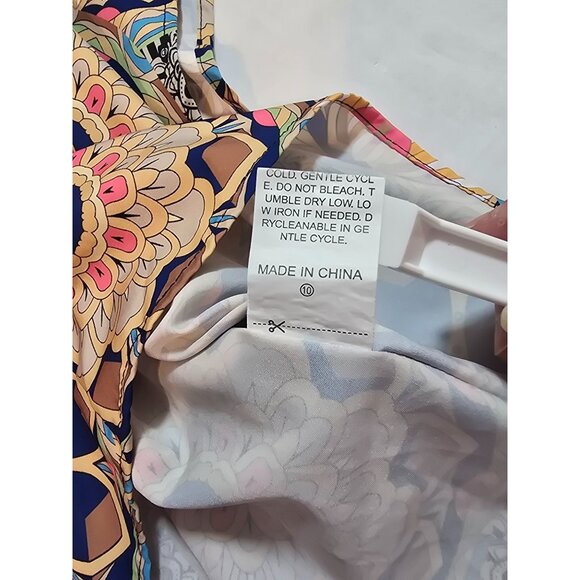 Womens Multicolor Geometric Print V-Neck Blouse Kimono style Size 2XL - Picture 3 of 12